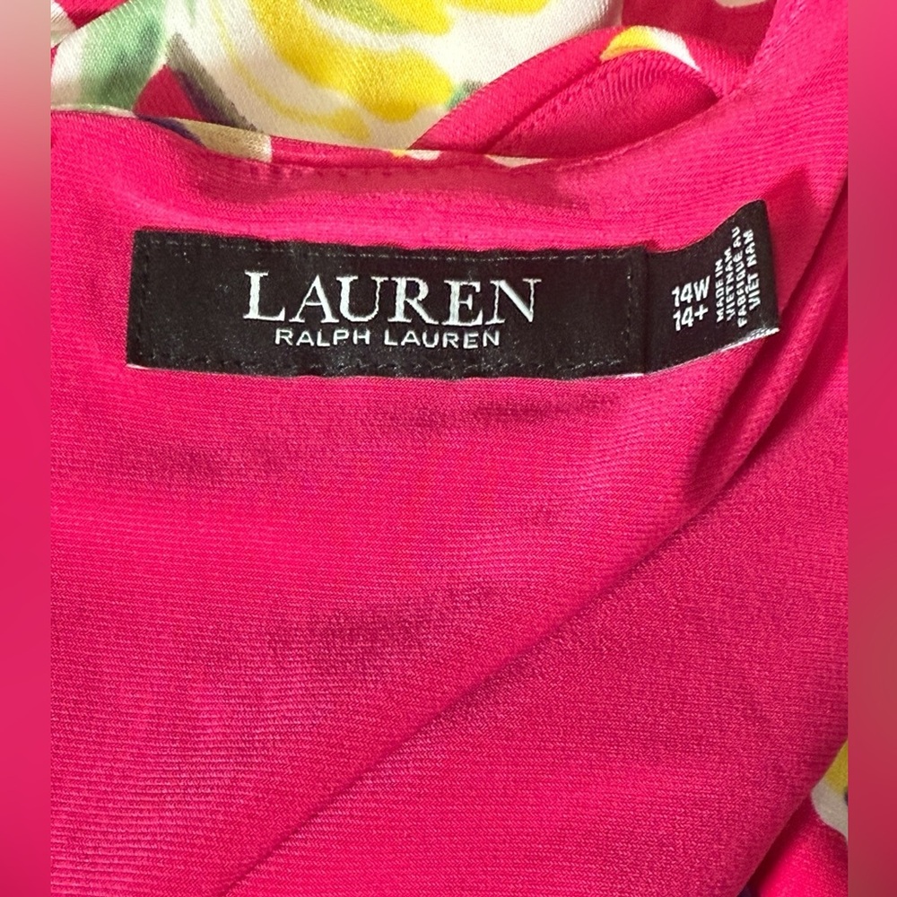 Ralph Lauren Dress Size 14W Pink Floral Sleeveless Midiβ Sundress π©·π - Picture 7 of 9